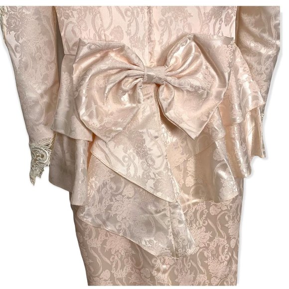 Vintage 90s Jessica McClintock Victorian Brocade Dress Medium - Picture 4 of 14